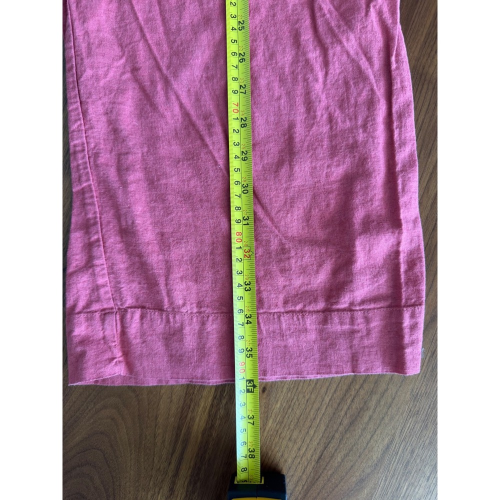 Abercrombie & Fitch Pink Linen Blend Wide Leg Paperbag Waist Pants Womens Medium - Picture 7 of 7